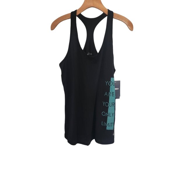 Asics Women's‎ Tank Top "You Are Your Only Limit" Shirt Black Large NEW NWT - Picture 1 of 8